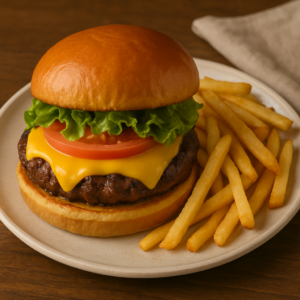 Cheese Burger and Fries