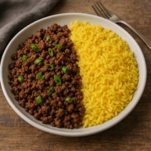 Korean Ground Beef & Yellow Rice