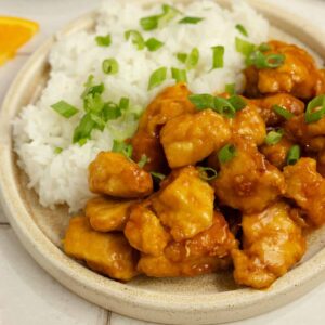 Orange Glazed Chicken and White Rice