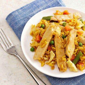 Stir-Fry Chicken & Yellow Rice