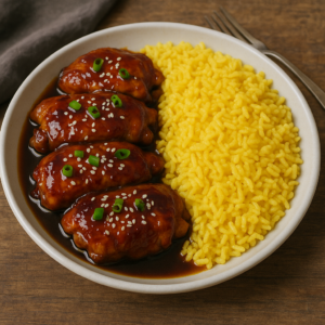 Teriyaki Glazed Chicken & Yellow Rice