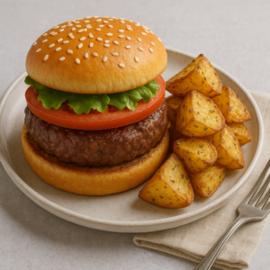 Hamburger and Roasted Potatoes