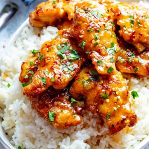 Honey Garlic Chicken with White Rice