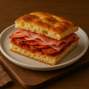 Italian Ham & Pepperoni Focaccia