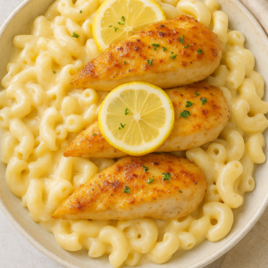 Mac & Cheese and Lemon Chicken