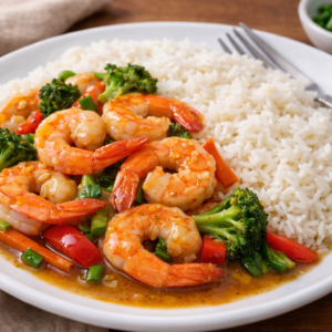 Stir-Fry Shrimp & White Rice