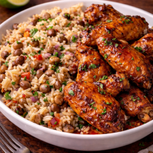 Peas & Rice with Baked Wings