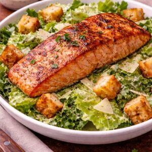 Salmon and Caesar Salad