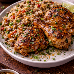 Peas 'n Rice with Baked Chicken