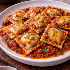 Beef Ravioli and Tomato Sauce
