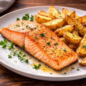 Herb-Roasted Salmon with Wedges