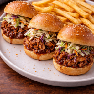 Pulled-Pork Sliders with Fries