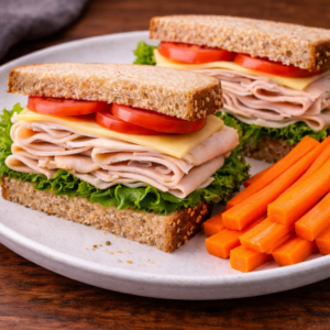 Turkey Sandwiches with Carrot Sticks