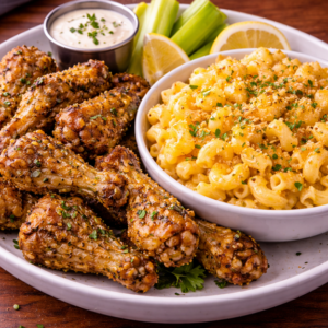 Mac-n-Cheese-with-Lemon-Pepper-Wings