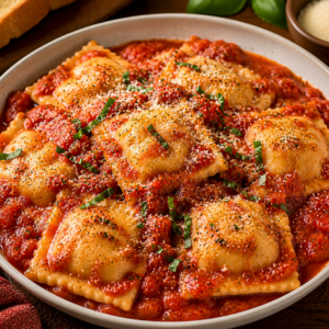 Beef-Ravioli in Tomato Sauce