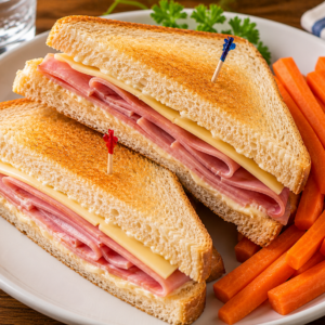 Ham & Cheese Sandwiches with Carrot Sticks