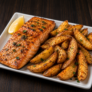 Salmon with Potato Wedges