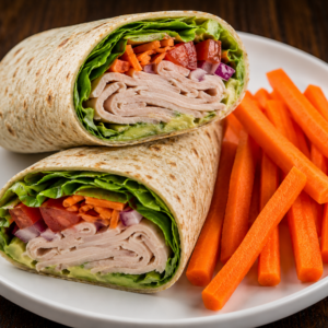 Turkey Wrap with Carrot Sticks